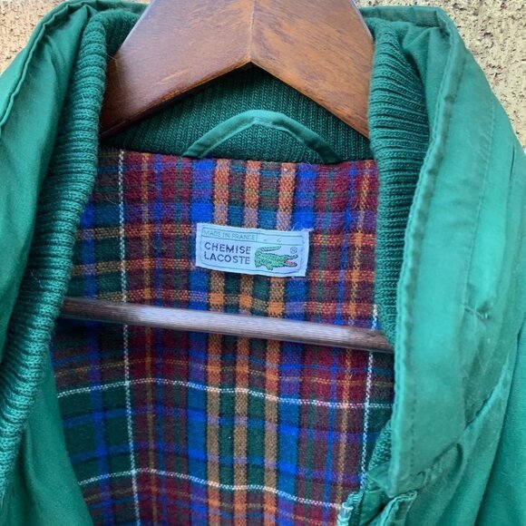 Vintage 1984 Lacoste Wool Lined Jacket Large Green - Picture 5 of 10